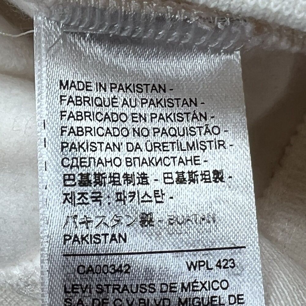 Levis Sweater Mens Large Red White Blue Color block Crew Neck Sweatshirt Relaxed - Picture 9 of 13